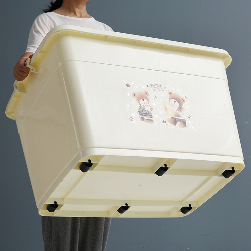 Extra large plastic storage box clothes dressing box thick clearance large storage box covered clothing storage box