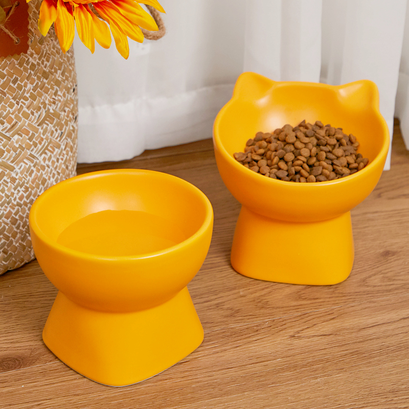 Cat Bowl Ceramic Protection Cervical Spine High Foot Cat Basin Cat Food Basin Water Bowl Young Cat Cat Food Bowl Neck Rice Bowl Cat Food Bowl