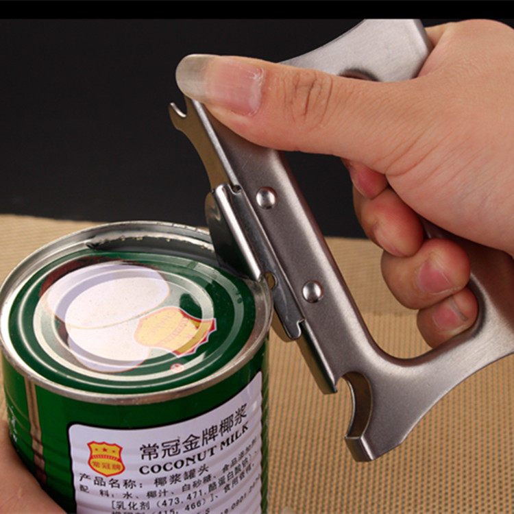 Manual can opener Multi-function bottle opener Stainless steel can head screwdriver Tin head knife opening tool artifact