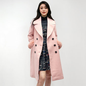 季候风冬通勤时尚显瘦加厚保暖中长款羊毛呢大衣外套女6804DA205