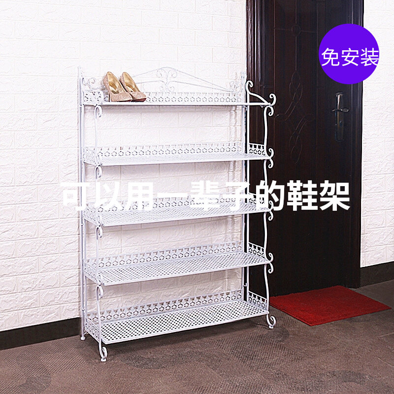 Special wrought iron multi-layer simple shoe rack household economical metal rack European-style stainless steel slipper cabinet
