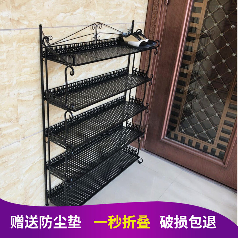 Iron Art Multilayer Shoe Cabinet Economy Type Stainless Steel Simple Home Doorway Shoe Rack Home Interior Look Good Shelving Shelf
