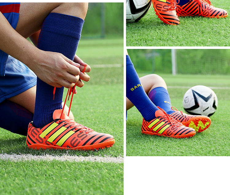 Giày bóng đá C Luo Giày nam bị gãy móng Giày thể thao Messi Giày thể thao nữ TF Giày đế bằng ngắn mũi nhọn Giày bóng đá học sinh giày thể dục