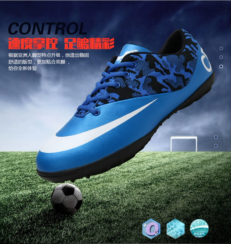 Giày bóng đá học sinh nam gãy CR7 Giày đào tạo sát thủ móng tay ngắn TF cỏ nhân tạo gai nhọn C-sneakers