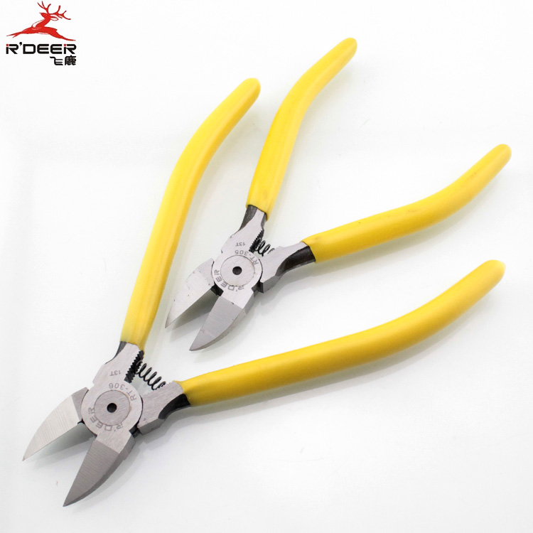 Hong Kong flying deer 5 inch 6 inch chrome vanadium steel nozzle pliers Plastic nozzle pliers Gate batch front oblique mouth oblique mouth pliers