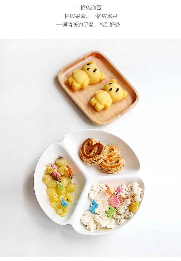 Đĩa ba tấm màu trắng, đĩa sứ chia, đĩa snack, tấm lưới gốm, đĩa ăn tròn, bộ đồ ăn riêng dĩa inox