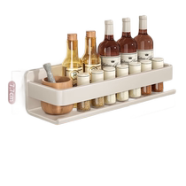 Cuisine blanche Shelve Free of perforated wtoumontés condiments Seasonings Wall Condiment Racks Home Holding Racks