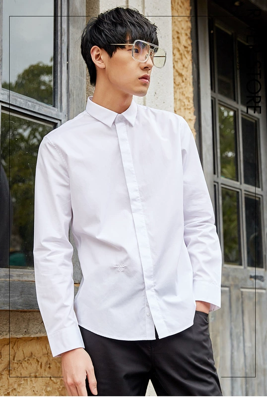 Áo sơ mi nam tay dài RS 2018 xuân hè mới phiên bản Hàn Quốc của xu hướng tự tu dưỡng nam thanh niên áo dài tay thủy triều