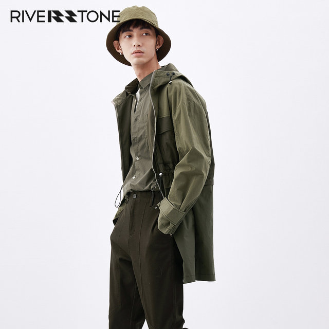 RS men's mid-length windbreaker 2024 new spring and autumn men's functional coat coat design high-end cloak