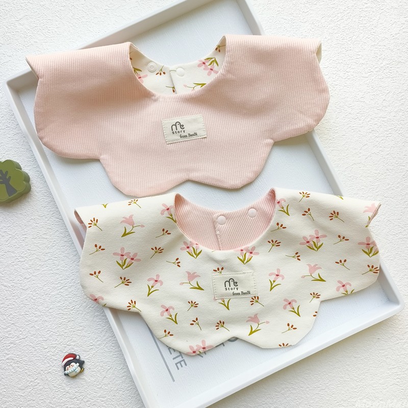 Baby pure cotton double-sided pattern widened saliva towel