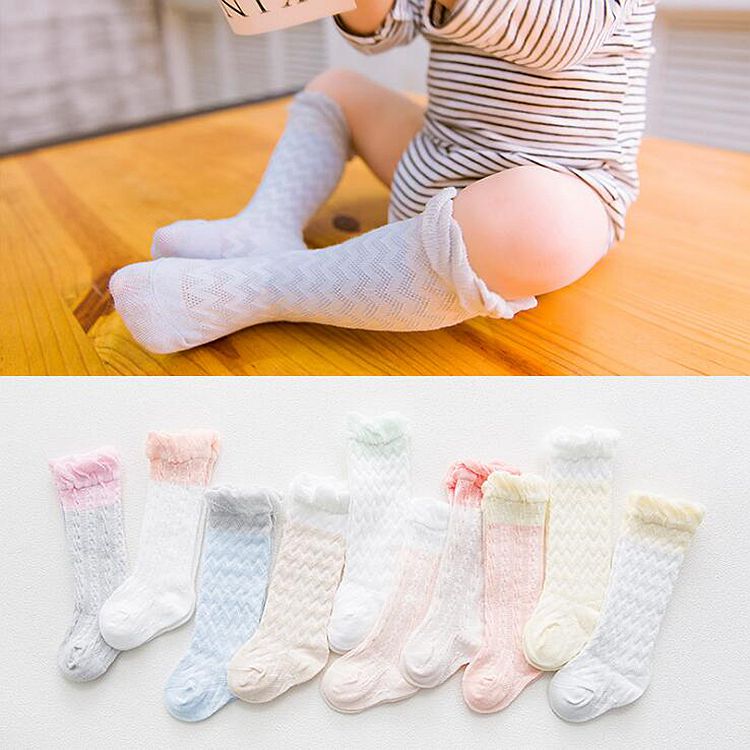 Newborn babies, children, boys and girls summer mesh breathable mosquito net socks cotton air-conditioned room stockings