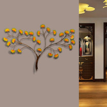 Wrought iron ginkgo tree creative wall wall decoration home living room sofa background wall decoration wall pendant
