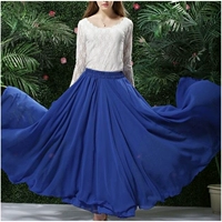 540 синий шифон (свободная талия) три слоя