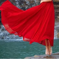 540 красного шифона (свободная талия) три слоя