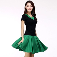 Зеленая воротничная куртка+зеленая юбка (молочная шелковая юбка)