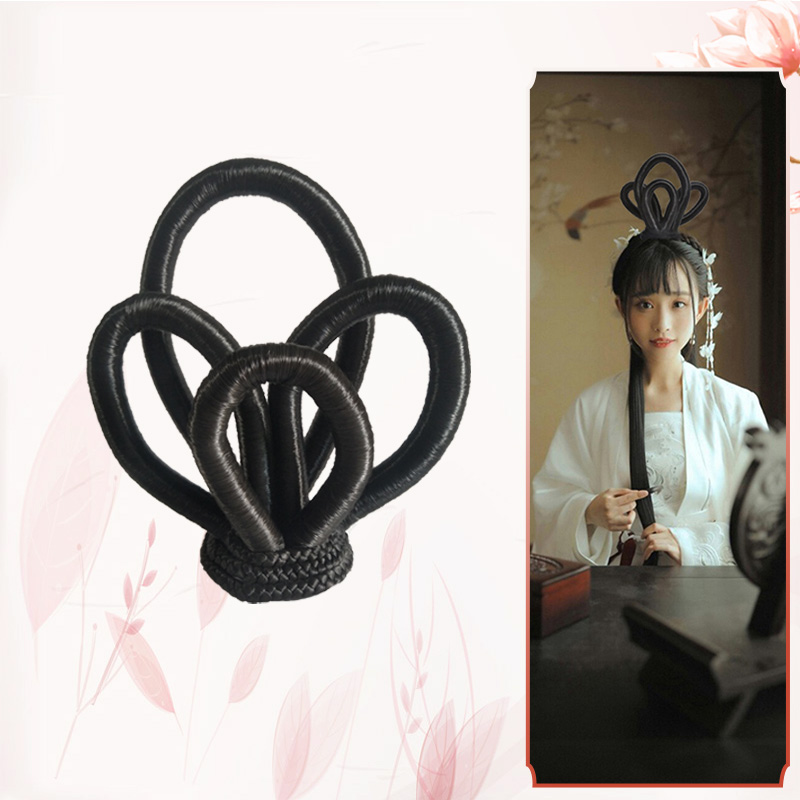 Ancient costume wig shape Journey to the West Daughter Kingdom King bun flying fairy flower stage performance props