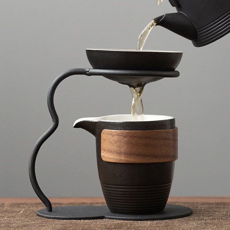 Tea leak Japanese-style kung fu tea set accessories tea filter device tea funnel male cup bracket support tea filter mesh tea divider