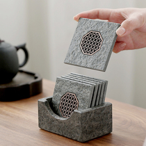 Ujinshi Tea Cup Cushion Creative Stone Tea Passage Cup Towhole Black Gold Stone Creative Kung Fu Tetto Insulation Tea Cup Cushion