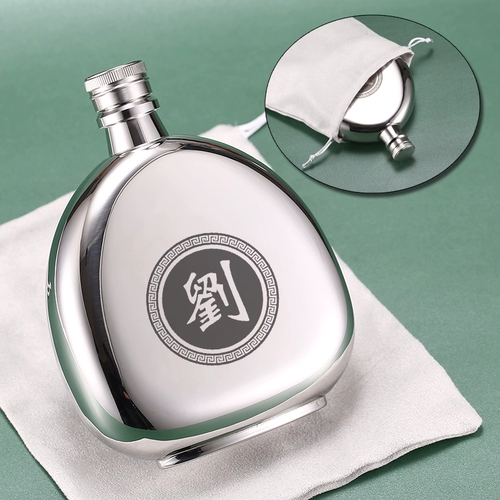 Большая карманная фляжка из нержавеющей стали для домашнего использования с гравюрой, объем 304, увеличенная толщина