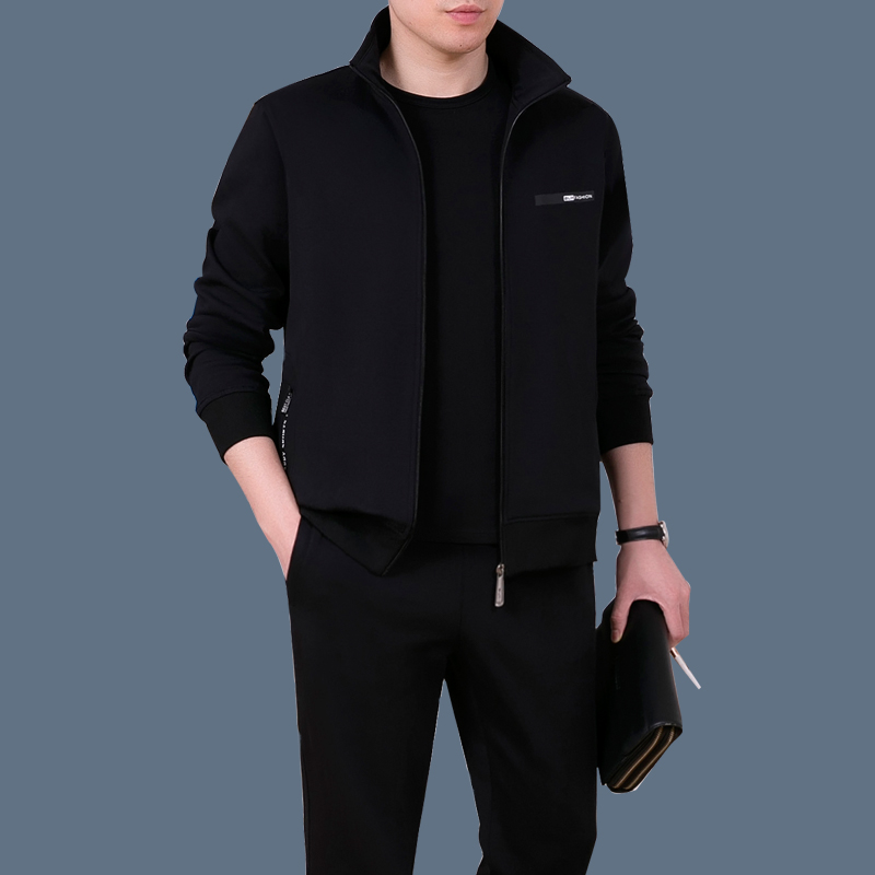 Spring and autumn middle-aged sports leisure suit Men's middle-aged sports clothing Dad clothing Running sportswear Sportswear