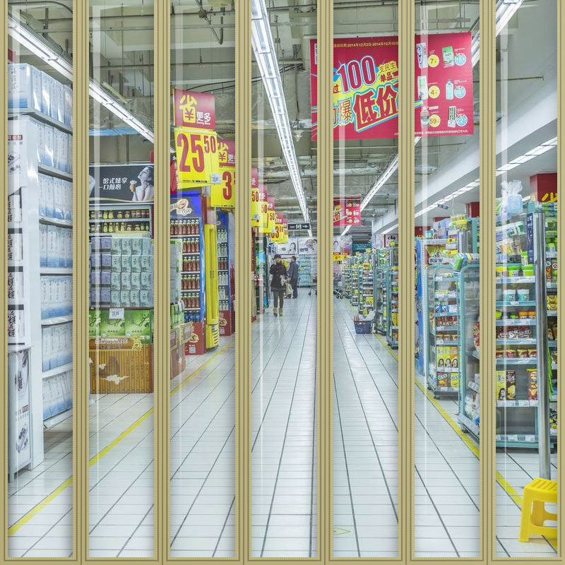 Magnet transparent PVC air conditioning heat insulation plastic windproof cold storage folding shopping mall self-priming anti-mosquito summer supermarket curtain