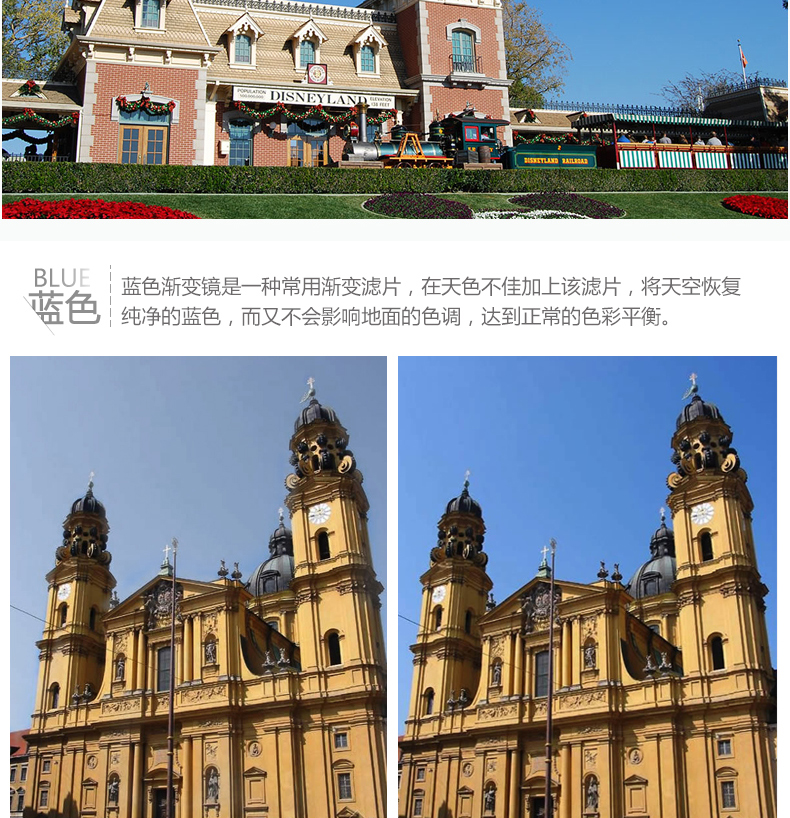 Yuanhang dốc ống kính thiết lập máy ảnh Canon Fuji Nikon Sony 40,5 49 52 55 58 62 67 72 77 82mm SLR GND phân cấp bộ lọc ND filter cam Blue Ash - Phụ kiện máy ảnh DSLR / đơn chân chụp ảnh