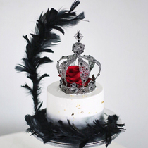 Valentines Day Crown Cake Decorations Baroque Black Castle Queen Crown Birthday Party Dessert Table Decoration