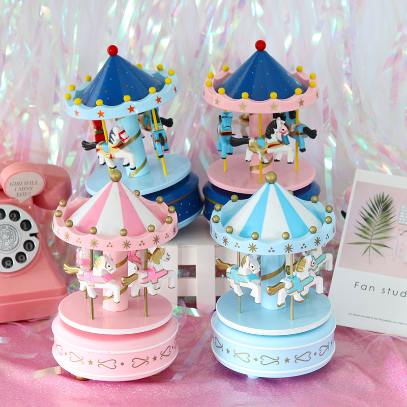 Carousel music box cake decoration girl heart music box cake ornaments carousel cake decorations