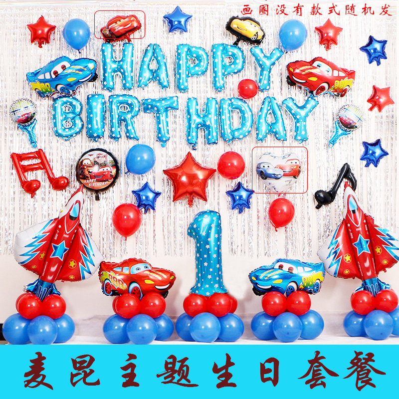 Birthday Decoration Scene Placement Boy Party Background Wall Cartoon American Captain Spider Man Aluminum Film Balloon Package