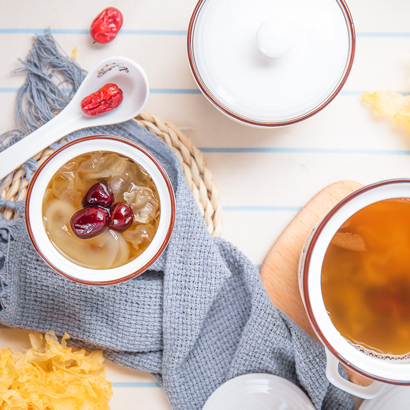 Shun auspicious ceramics hope water ears cup home stew stew soup bowl with cover ceramic pot steamed soup pot bird 's nest cup