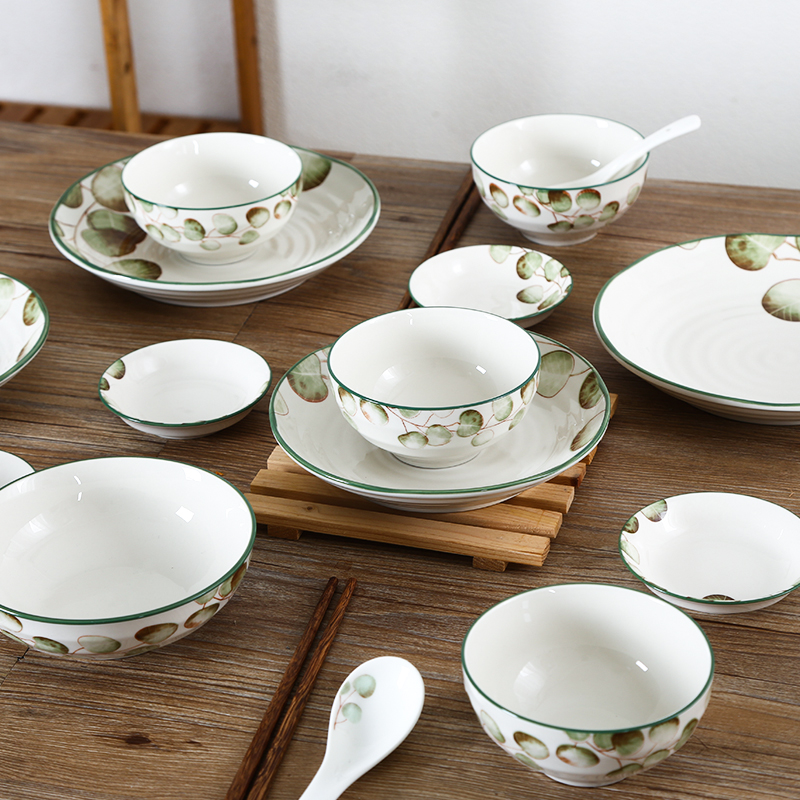 Shun auspicious ceramics of autumn leaf dishes suit household of Chinese style move bowl chopsticks tableware bowl dish dish flavor dishes