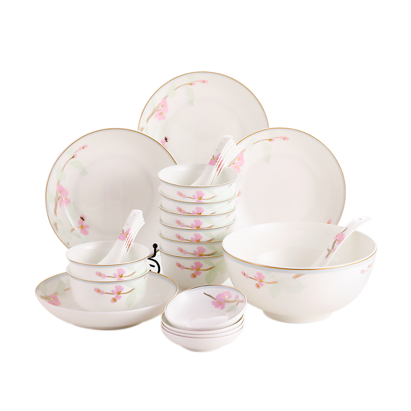 Shun auspicious ceramics gorgeous time ipads porcelain household use tableware suit dishes suit delicate gift small plate