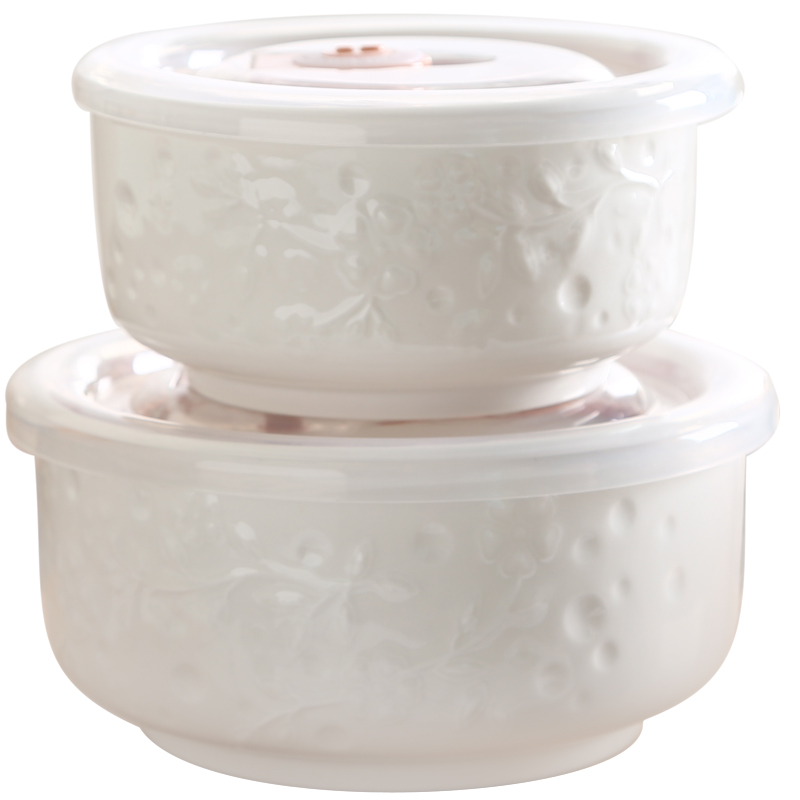 Shun cheung ceramic household ceramic bowl with cover microwave oven heat preservation bowl lunch bowl sealing bowl of creative preservation box