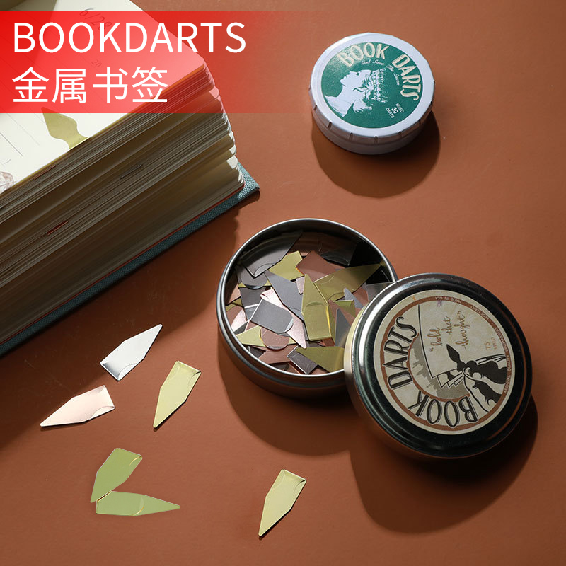 American BOOKDARTS bookmark metal Japanese simple creative retro mini student reading brass stainless steel
