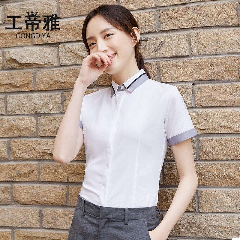 GYAYA 2023 gray short sleeve shirt design sense niche work work and fashion shirt Xia