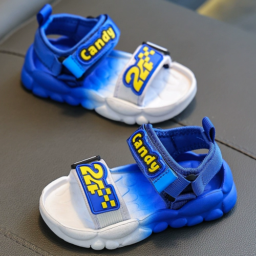 Летние сандалии для мальчиков, детская пляжная обувь, мягкая подошва, подходит для подростков