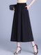 Skirt for women summer 2025 new pear-shaped figure large swing skirt mid-length unlined high-waisted casual a-line skirt