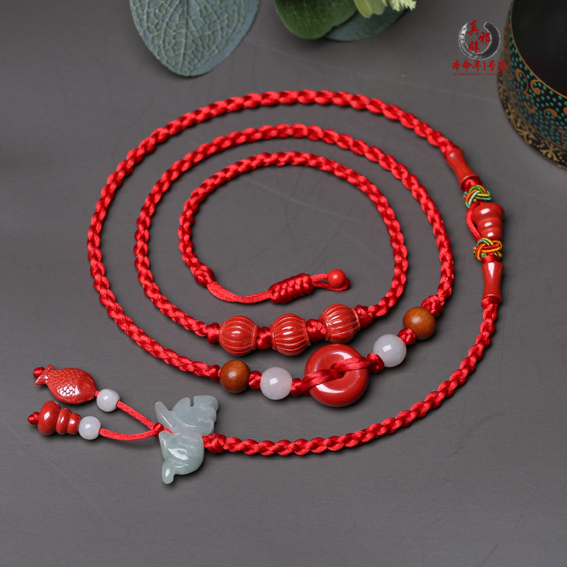 2023 Rabbit's red - waist chain female natural emperor Zhu Shan belt male pingxian is a new rabbit