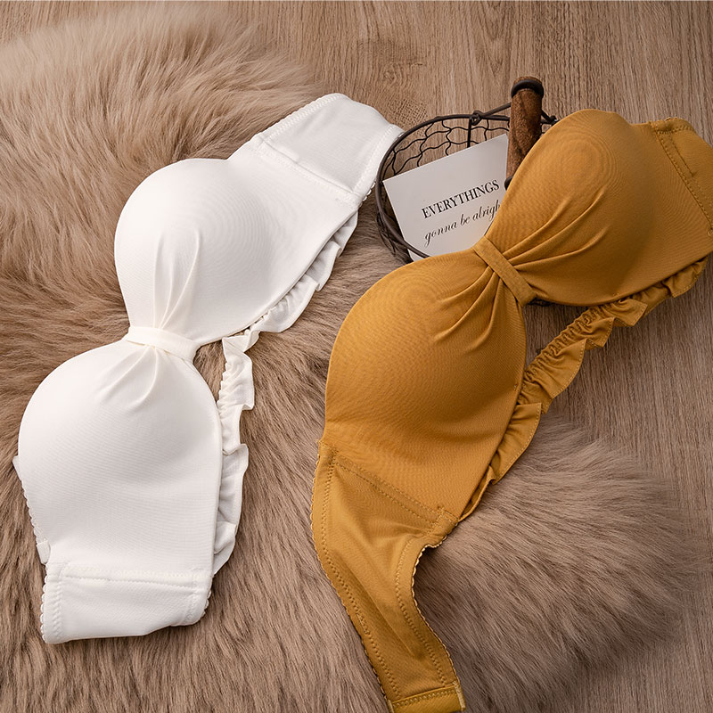 (200-80) detachable shoulder strap anti-slip and breasted underwear female steel ring without steel ring to gather auxiliary milk underwear suit