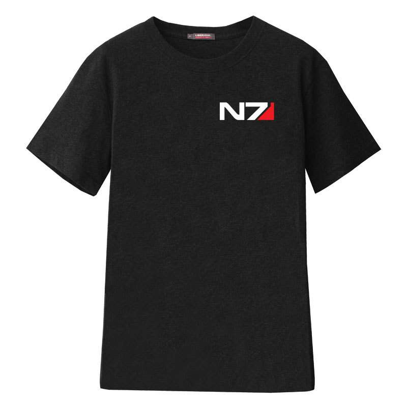 Libersoul Mass Effect T-Shirt Short Sleeve Mass Effect Game Merchandise Simple Print for Men Vn