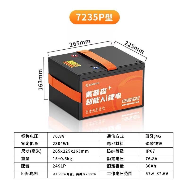 Dapson 7235 Type Lithium Iron Phosphate 30A Battery Can Be Connected in Parallel for Expansion, Suitable for Electric Vehicles, Long-Distance Delivery, and Beidou Positioning
