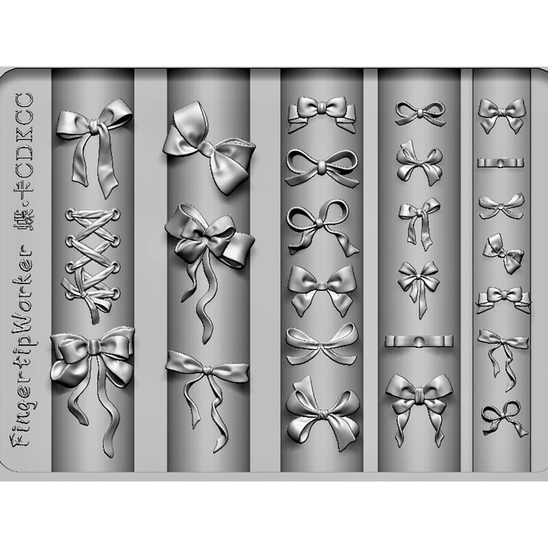 Fingertipworker Recommends Original Niche Exquisite Large Bow-Shaped Groove Nail Art Mold That Can Be Decorated with Rhinestones