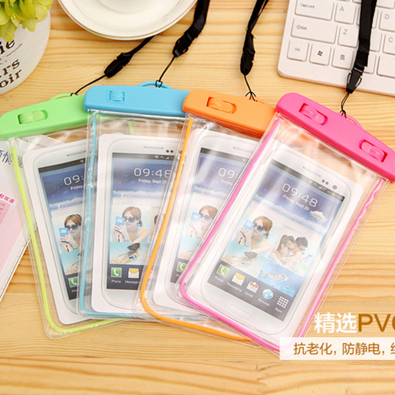Swimming touchable waterproof mobile phone bag Fluorescent mobile phone waterproof case Luminous mobile phone waterproof bag Waterproof