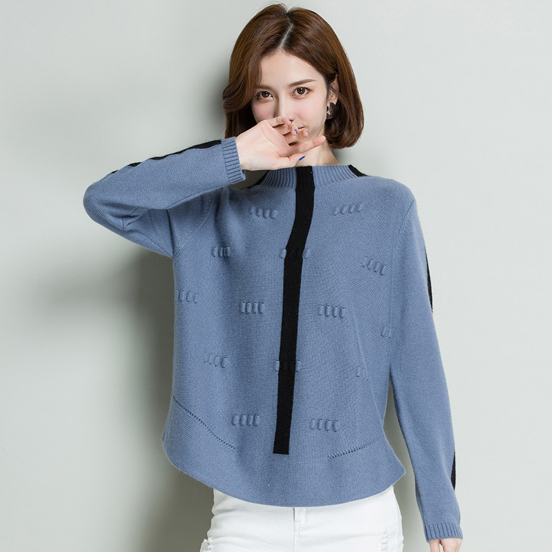 超火高领毛衣女2019新款宽松内搭打底短款羊毛针织衫秋冬上衣加厚