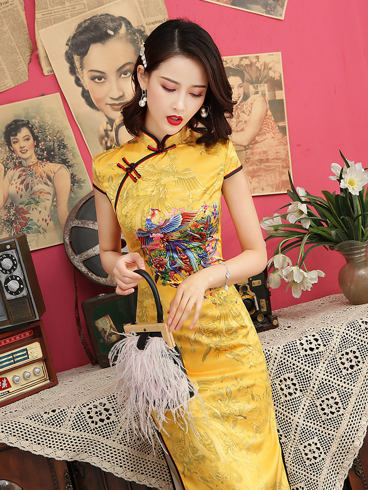 Advanced elite cheongsam, lightweight retro long suit, for catwalk, Chinese style