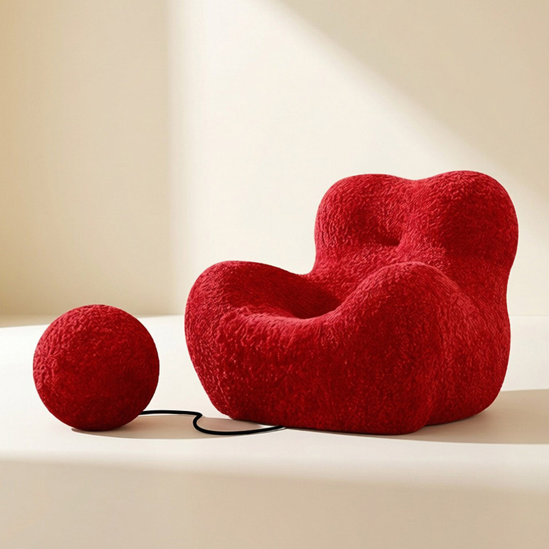 Mom's Hug Single Sofa Living Room Fully Removable and Washable Fabric Cream Style Factory Direct Sale Internet-Famous Lazy Leisure Chair