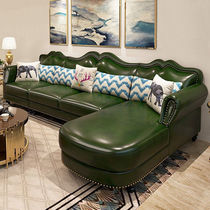 BFLS Phyllis American Style Sofa Living Room Small House Light Luxury Vintage Rustic Rustic Leather Corner Set