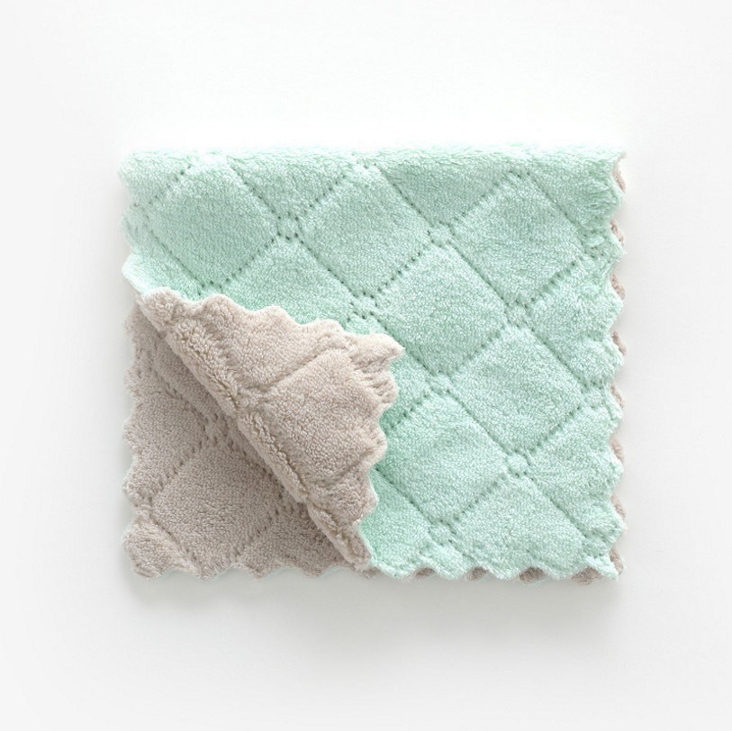Grey Greenhousework Cleaning cloth two-sided water uptake Dishcloth thickening No hair loss Oil free Dish towel kitchen Washing cloth Wipe the tablecloth