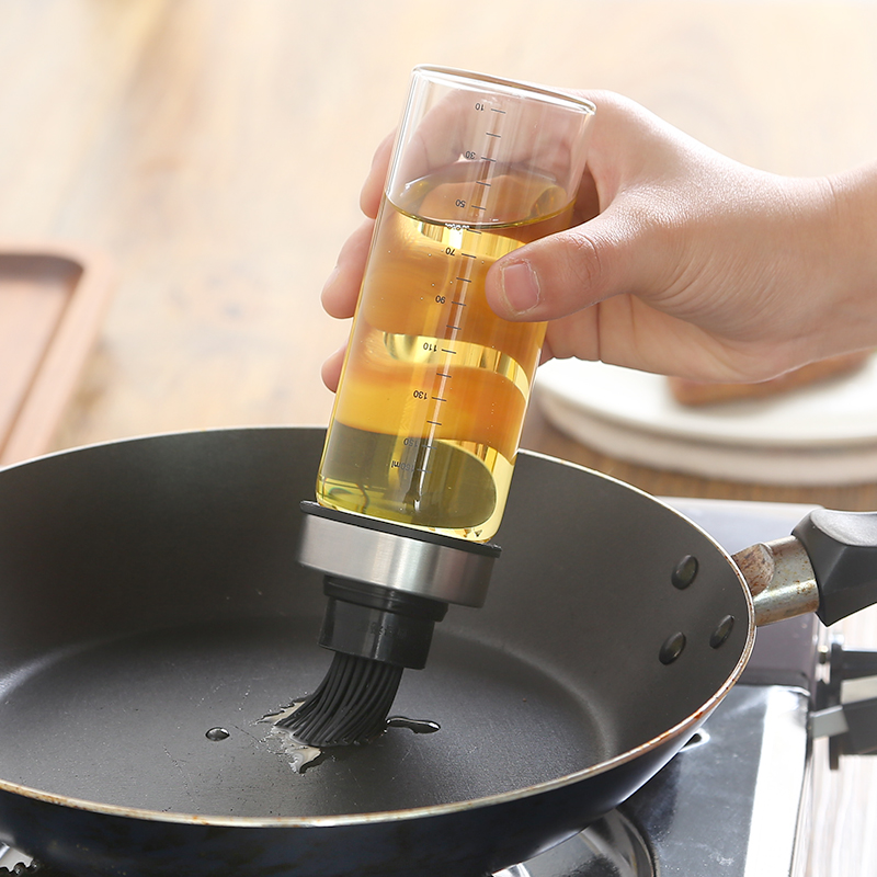 Silicone oil brushed with bottle glass Home Kitchen Bake High Temperature Resistant Barbecue Brush Edible Grilled Meat branded Grease Bottle