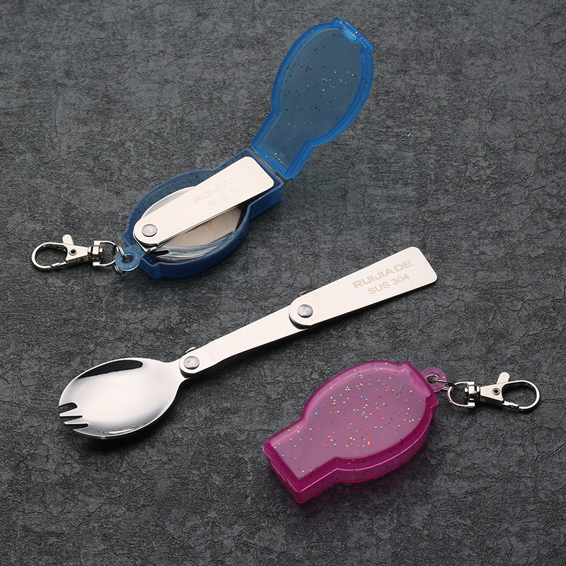 Portable tableware salad spoon dessert fruit fork lunch box student spoon children's compartment lunch box fork spoon set